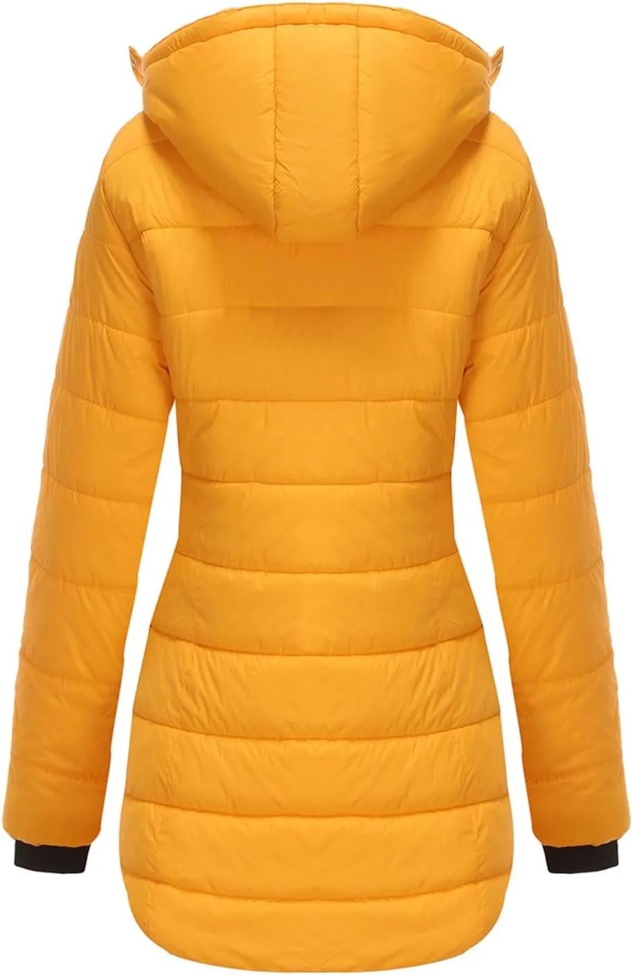 2023 Womens Packable Puffer Coat Trendy Windproof Lightweight Down Jacket Winter Warm Long Puffer Coat with Detachable Hood