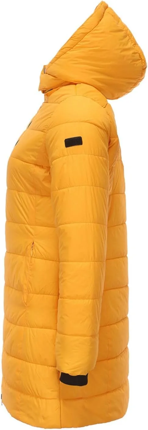 2023 Womens Packable Puffer Coat Trendy Windproof Lightweight Down Jacket Winter Warm Long Puffer Coat with Detachable Hood