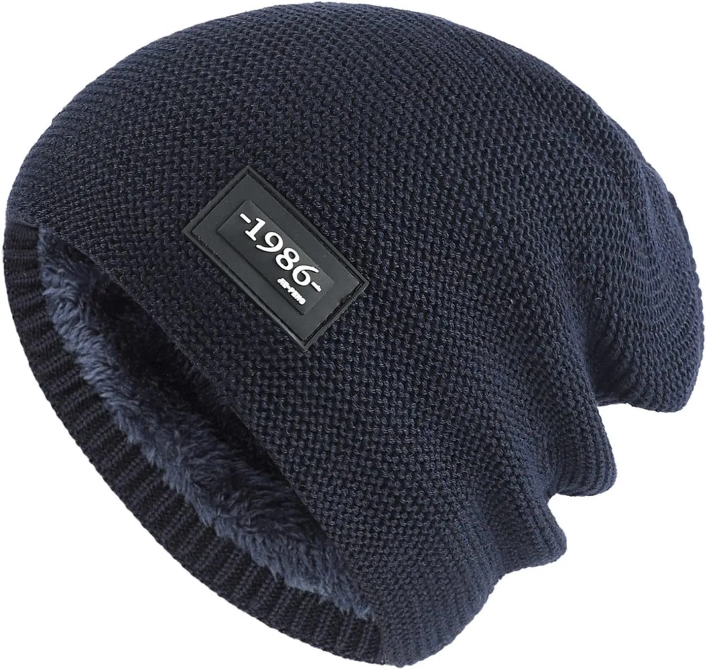 Beanie for Men Women Cold Weather Warm Knit Fleece Lined Cute Beanie Cap Slouchy Beanie Hats Winter Knit Caps
