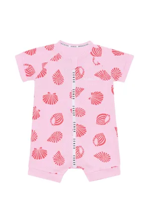 Bonds Wondercool Eyelet Zip Romper - Sandy Seashells Pink