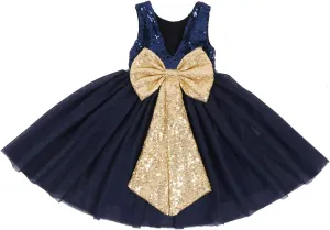 Cilucu Flower Girl Dress Baby Toddlers Sequin Dress Tutu Kids Party Dress Bridesmaid Wedding Gown