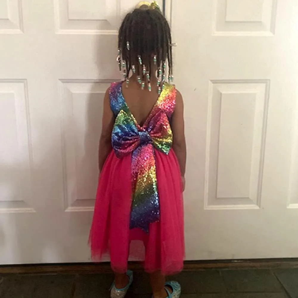 Cilucu Flower Girl Dress Baby Toddlers Sequin Dress Tutu Kids Party Dress Bridesmaid Wedding Gown
