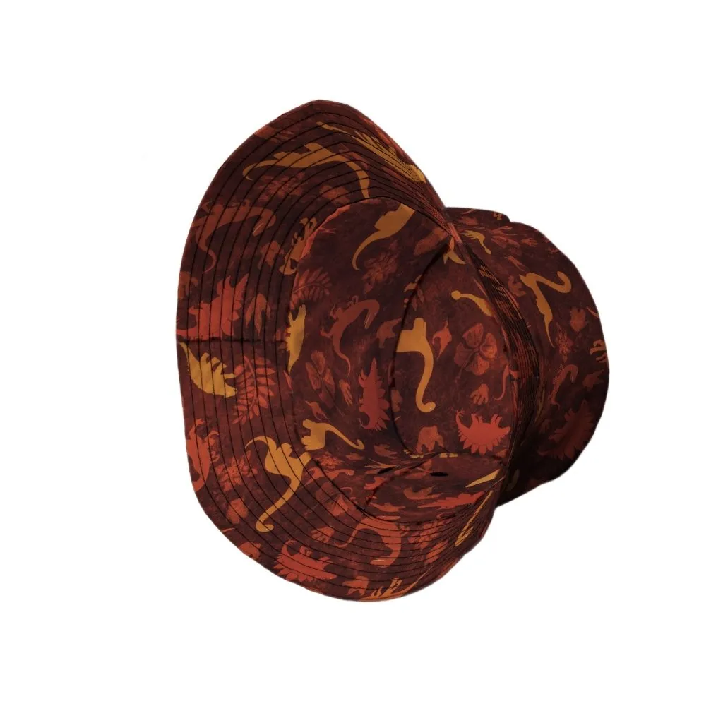 Dinosaur Tropical Fall Sunset Bucket Hat