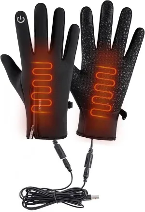 Electric Heated Gloves for Men & Women - Rechargeable Battery-Powered Winter Gloves with 3 Heat Settings | Windproof Waterproof Snow Ski for Cold Weather, Skiing, Snowboarding & Outdoor Work