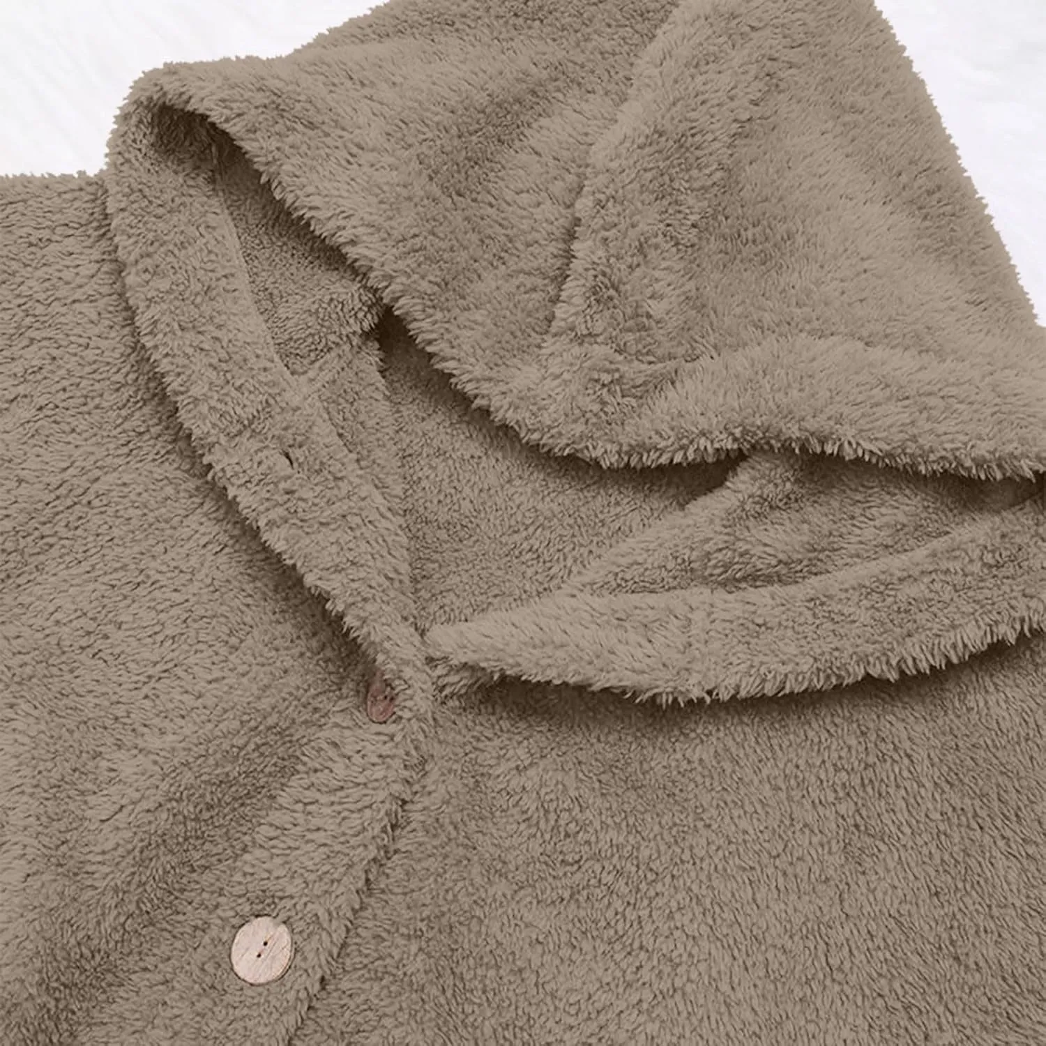 Fleece Jacket Women Button Down Sherpa Jacket Fuzzy Warm Jacket Long Sleeve Hooded Coat Winter Coats for Women