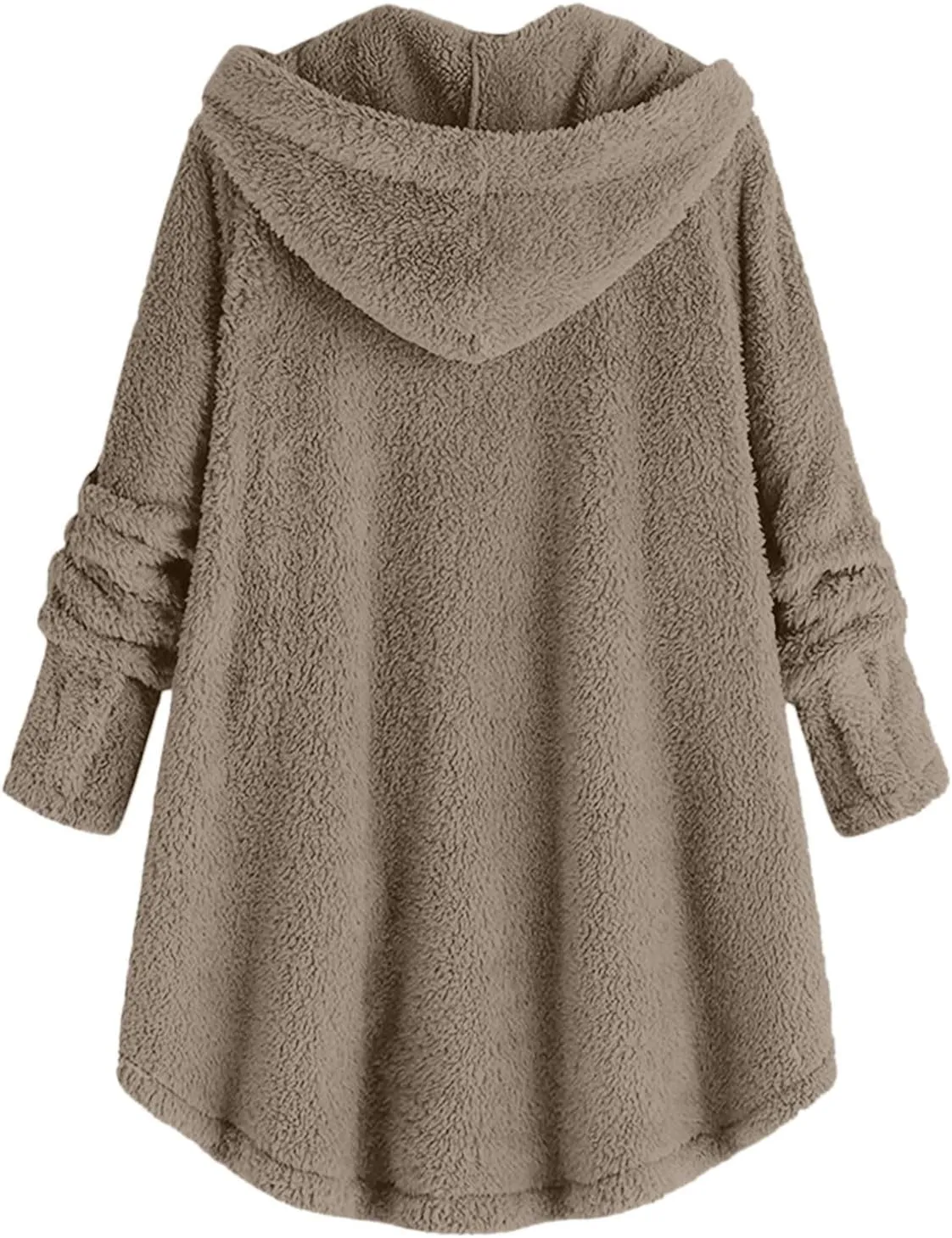 Fleece Jacket Women Button Down Sherpa Jacket Fuzzy Warm Jacket Long Sleeve Hooded Coat Winter Coats for Women