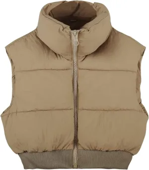 Flygo Women's Cropped Puffer Vest Zip Up Stand Collar Sleeveless Padded Bubble Vest