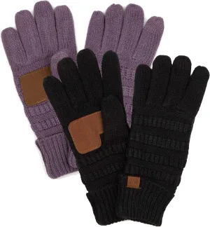 Funky Junque Winter Gloves Women Cold Weather Touch Screen Knit Matching Lined Warm Fleece Lined Touchscreen Texting