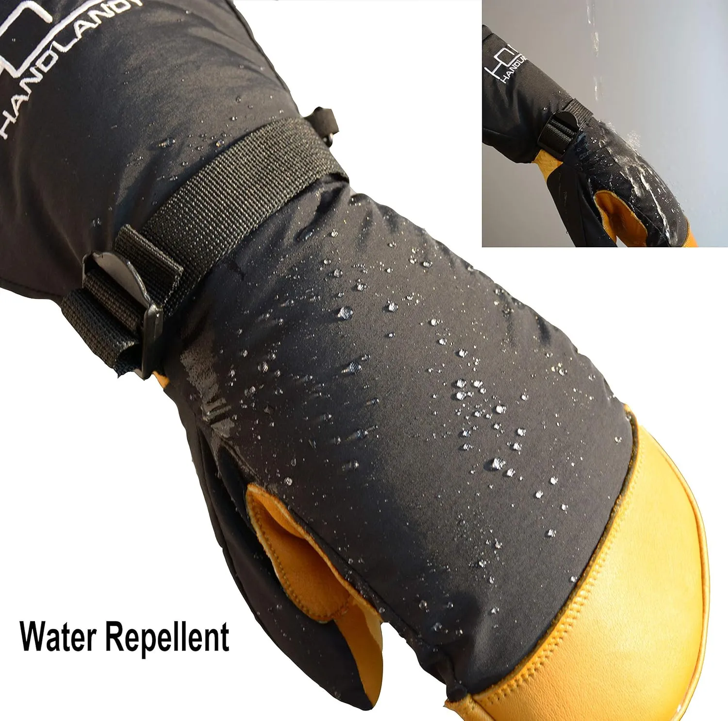 HANDLANDY Winter Snowboarding Mittens Men Women - Warm 3M Thinsulate Thermal Ski Mitten with Build-in Gloves
