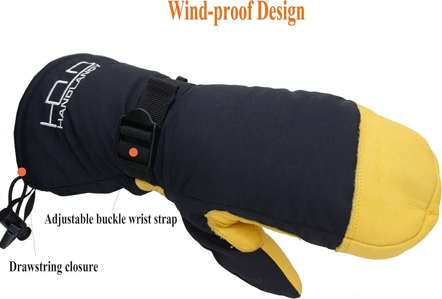 HANDLANDY Winter Snowboarding Mittens Men Women - Warm 3M Thinsulate Thermal Ski Mitten with Build-in Gloves