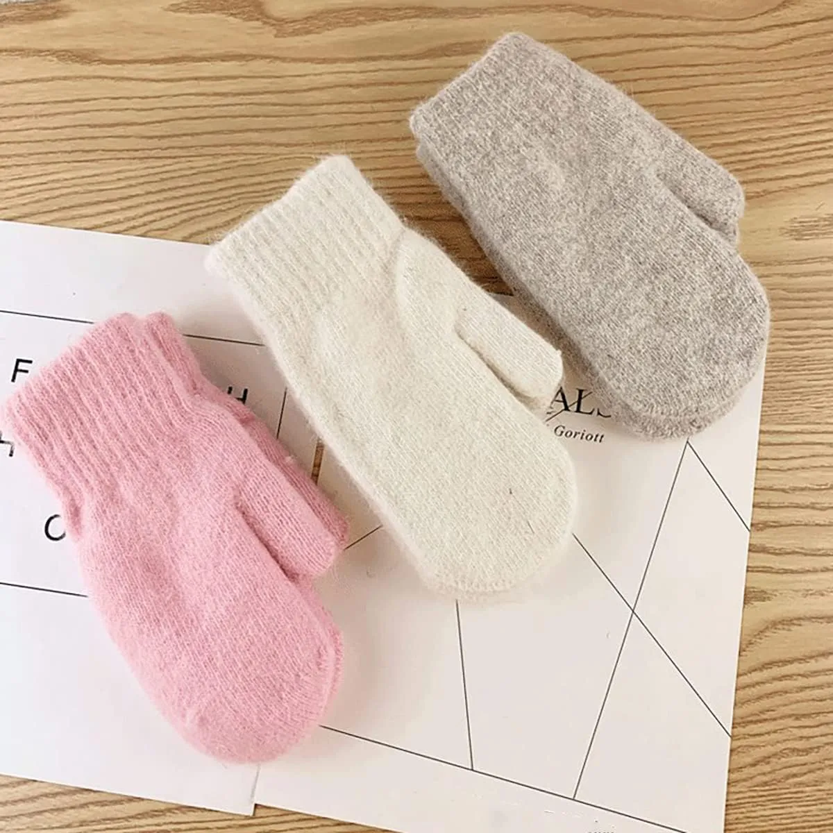 Knit Mittens for Women Warm Winter Fleece Lined Mittens Women‘s Gloves for Cold Weather