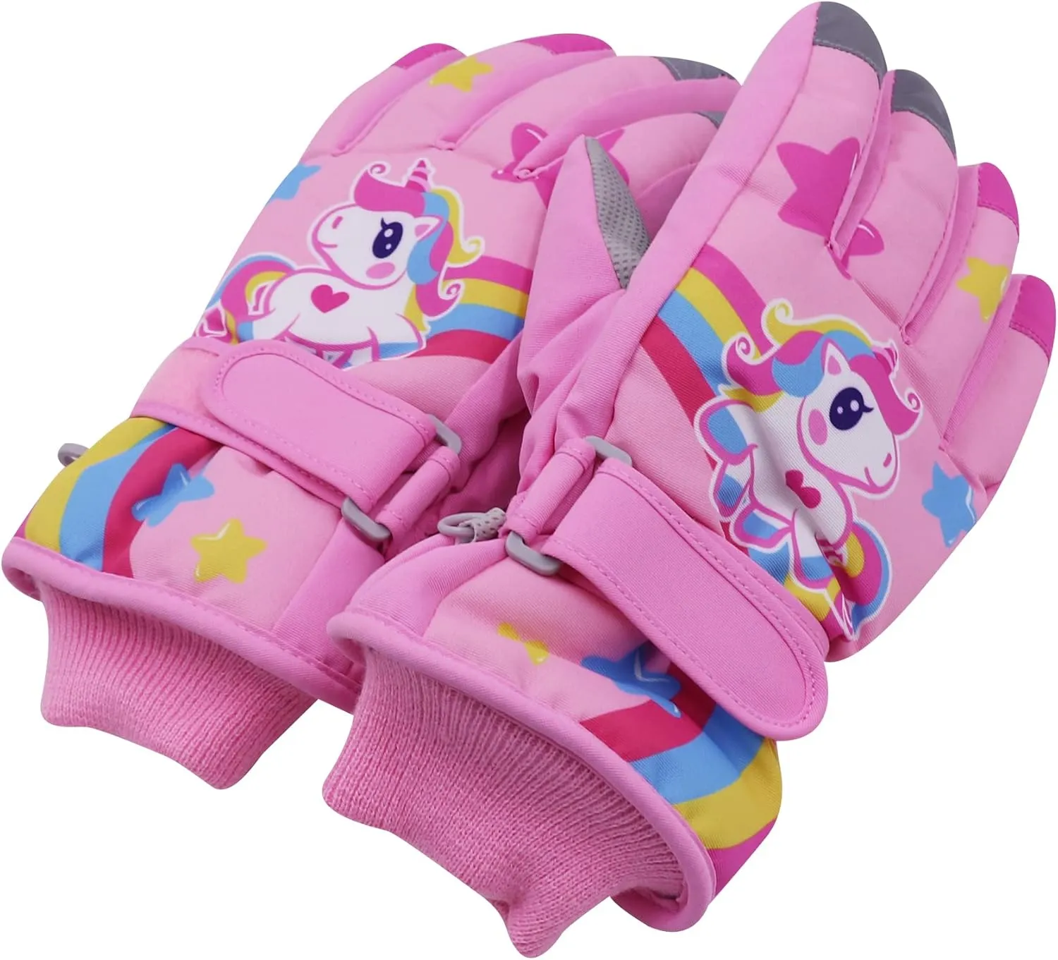 RARITYUS Kids Cute Unicorn Gloves Waterproof Winter Ski Fleece Lined Snow Glove Thermal Warm Mittens for 3-9 Boys Girls