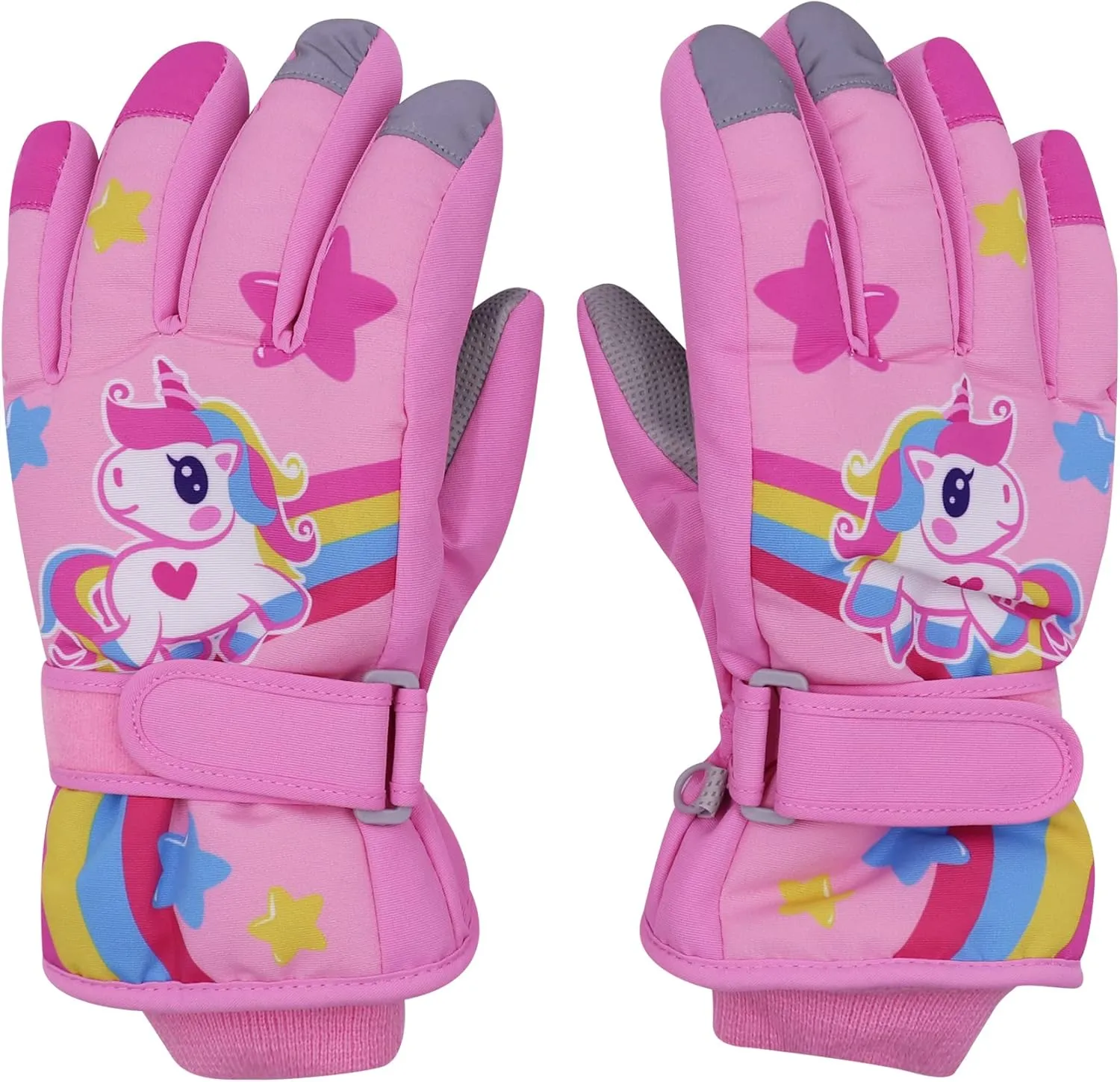 RARITYUS Kids Cute Unicorn Gloves Waterproof Winter Ski Fleece Lined Snow Glove Thermal Warm Mittens for 3-9 Boys Girls