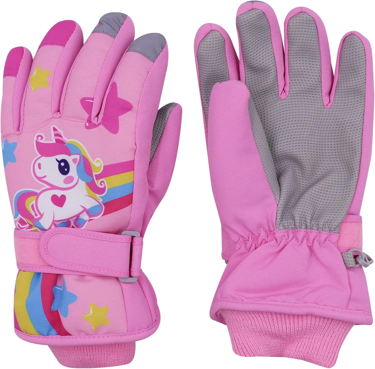 RARITYUS Kids Cute Unicorn Gloves Waterproof Winter Ski Fleece Lined Snow Glove Thermal Warm Mittens for 3-9 Boys Girls