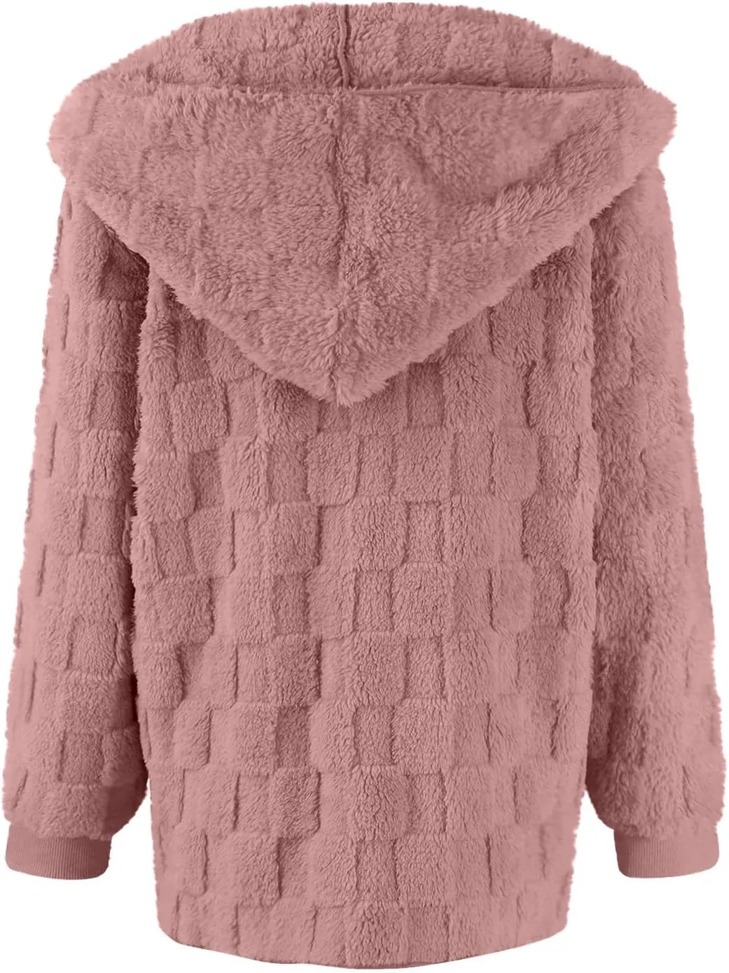 Sherpa Lined Hoodie Womens Sherpa Jacket Fuzzy Hoodie Solid Color Warm Oversized Fleece Jackets Fluffy Coat with Pockets