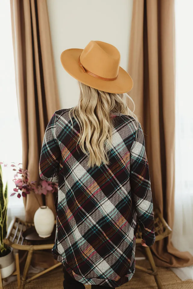 Soft Plaid Knit Cardigan