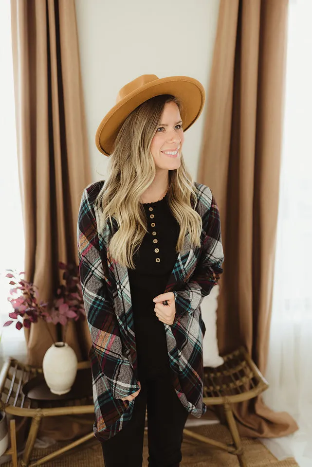 Soft Plaid Knit Cardigan