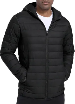 Thatrich Mens Hooded Winter Jacket Oversized Lightweight Puffer Jacket Quilted Down Coat Outdoor Overcoat Warm Outwear Coats