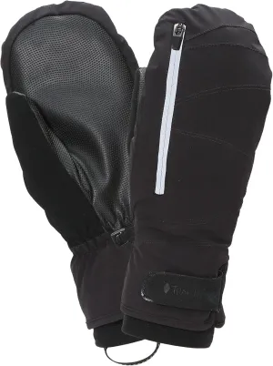 TrailHeads Men’s Convertible Zip Mitts | winter running mittens | thermal mittens for cold weather - black