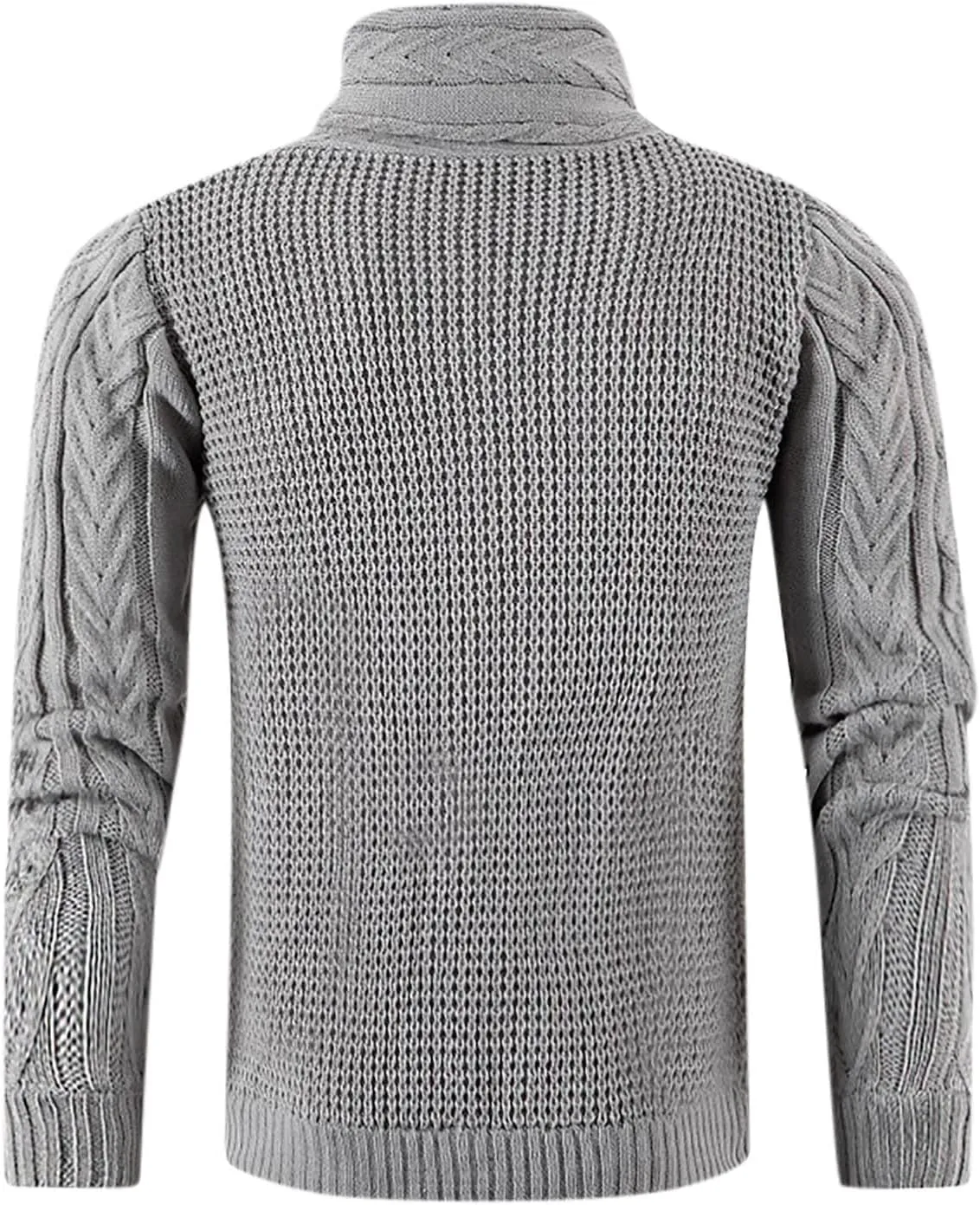 tuduoms Men's Vintage Cardigan Sweaters Lapel Button Down Long Sleeve Chunky Knit Sweater Coat Warm Winter Cable Cardigans