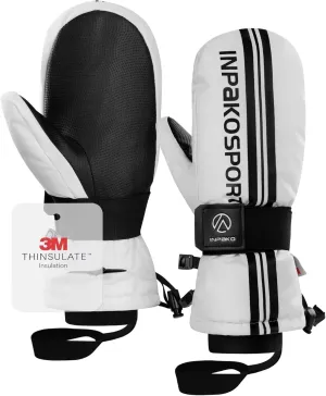 Winter Ski Mittens with Removable Wrist Guard, 3M Thinsulate Snow Mittens with Inside Glove Liners, Waterproof Windproof Touchscreen Snowboard Mitten for Men Women, 5-Layer Thermal Cold Weather