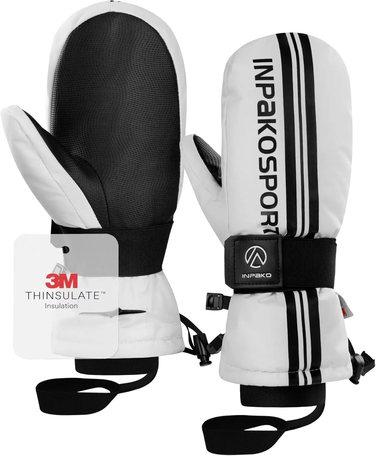 Winter Ski Mittens with Removable Wrist Guard, 3M Thinsulate Snow Mittens with Inside Glove Liners, Waterproof Windproof Touchscreen Snowboard Mitten for Men Women, 5-Layer Thermal Cold Weather