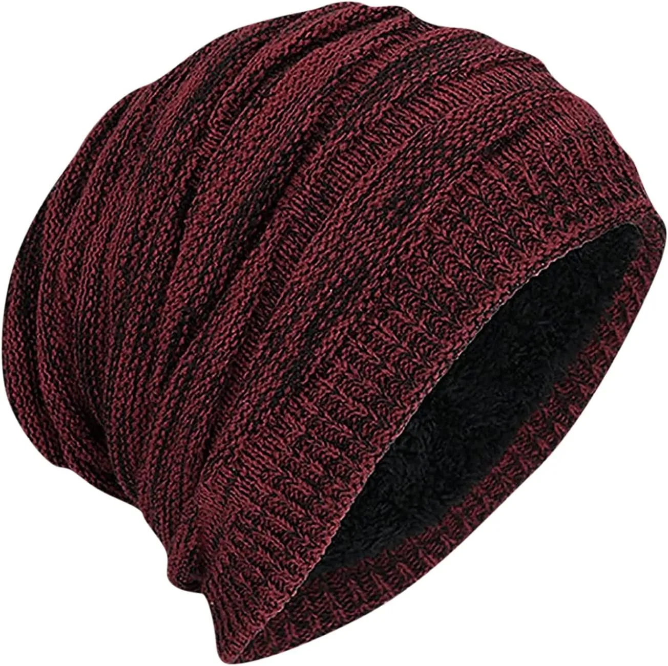 Women Winter Cover Ears Beanie Hat Ear Ski Snow Hats Knit Lined 3 Pompom for Girls Womens