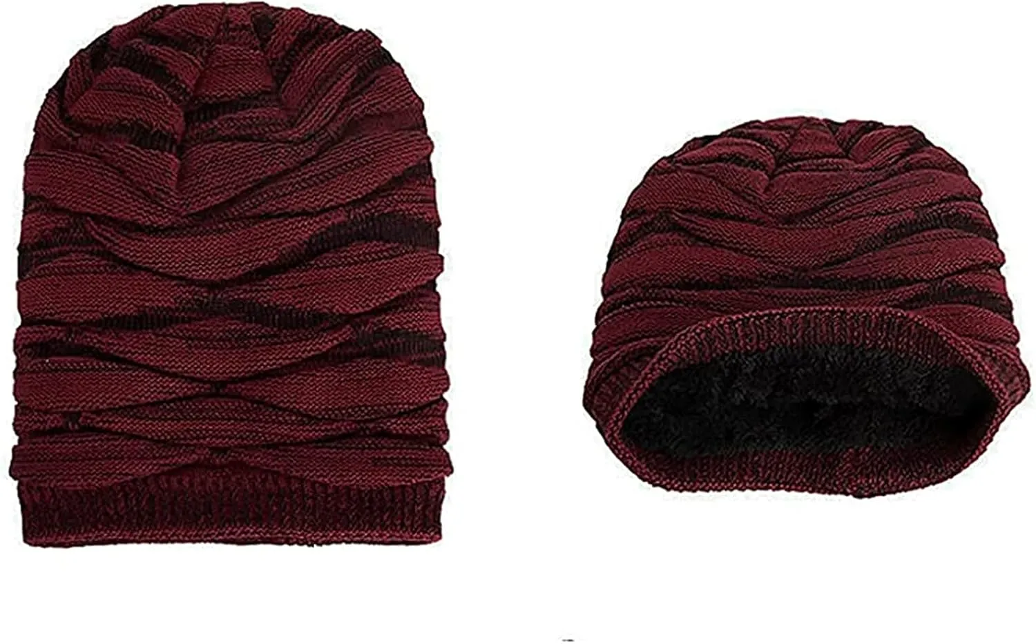 Women Winter Cover Ears Beanie Hat Ear Ski Snow Hats Knit Lined 3 Pompom for Girls Womens